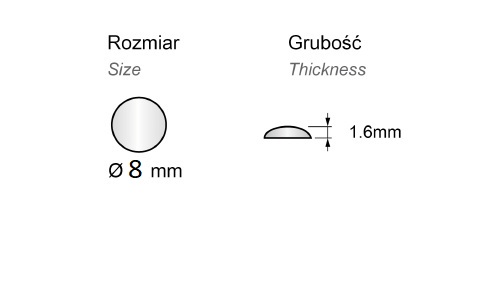 Samolepiace silikónové tlmiče na nábytok, Fi 8, 25 kusov
