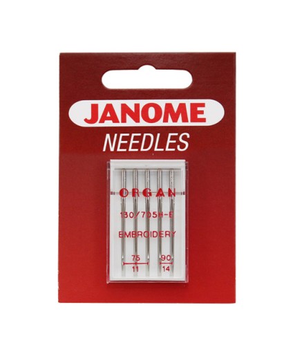 Vyšívacie ihly 130/705 H-E Janome veľkosť 75 + 90
