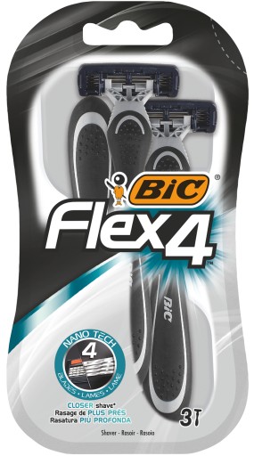 BIC FLEX holiaci strojček 4 čepieľky 3 ks