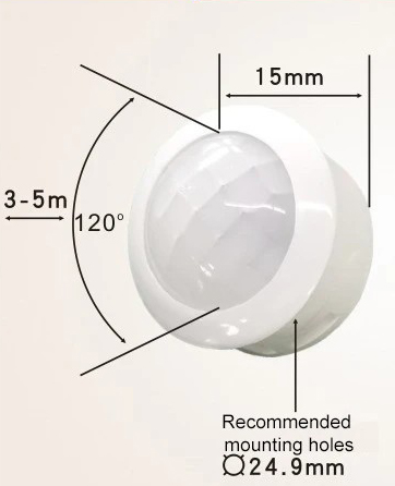 Pohybový senzor PIR Senzor 12V -24V LED senzor šera