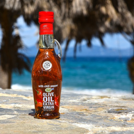 KORVEL Grécky extra panenský olivový olej, 250 ml s čili