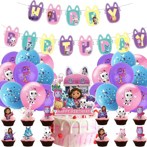 NARODENINOVÉ SLAMKY CAT HOUSE GABI mačiatka mačky narodeniny 10 ks opakovane použiteľné