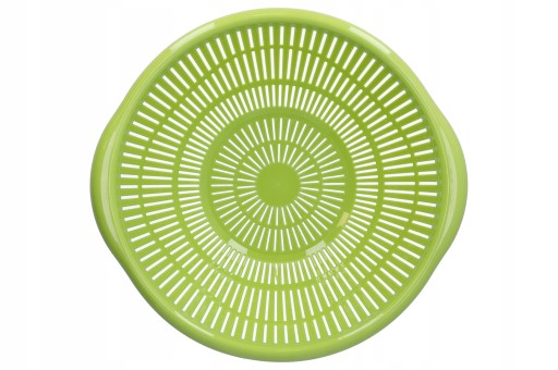 CEDNÍK Kuchynský cedník s rúčkami, plastový, priemer 29 cm, zelený, na zeleninu