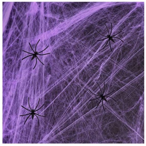 SPIDER WEB dekorácia XL fialové HALLOWEENSKÉ pavúky