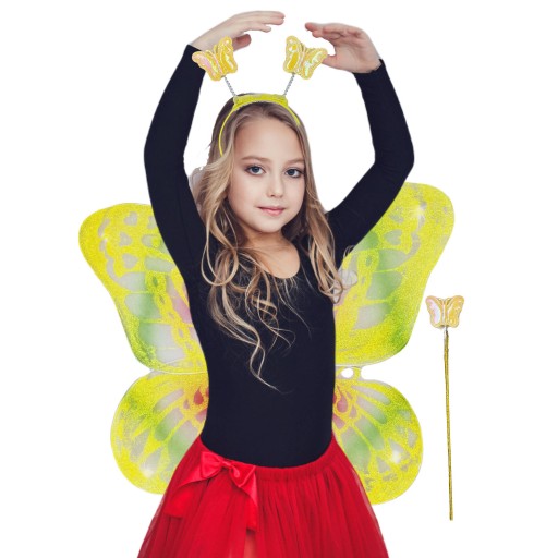 OUTFIT BOTTERFLY MOTYLOVÉ ŠATY PRE DIEVČA 3v1
