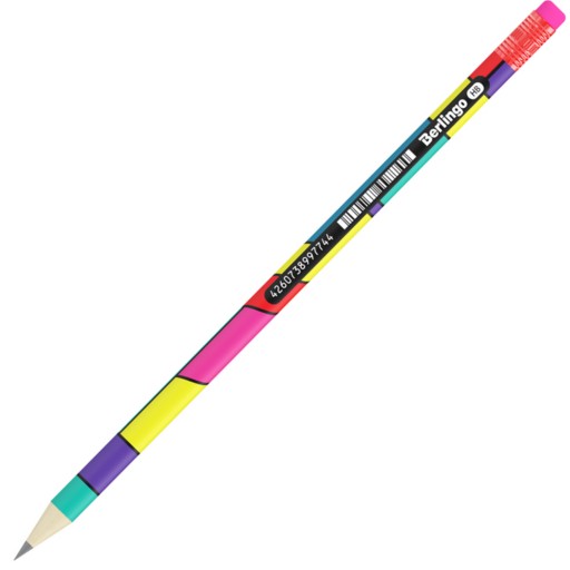 ceruzka s gumou HB COLOR BLOCK BERLINGO MIX 1 ks.