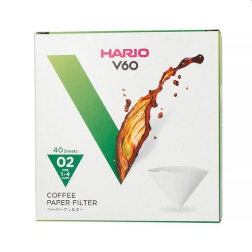 Hario V60-02 kvapkacie papierové filtre, 40 ks, biele