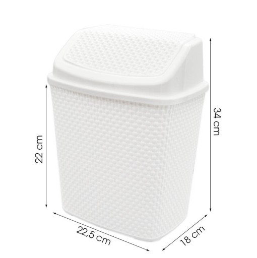 NÁDOBA NA ODPADOVÝ KOŠ S VEKOM, OTVÁRACÍ VÝKLOPNÝ, 6L