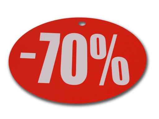 ŠTÍTOK -70% KRUHOVÝ KRUH 24CM PROPAGÁCIA TABULE