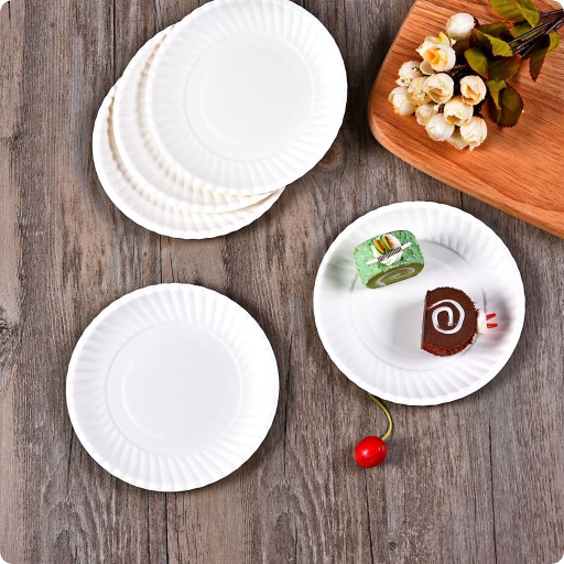 PAPIEROVÉ TANIERE BIELE DEZERTNÉ TANIERE JEDNORÁZOVÉ EKO 18cm 100 ks
