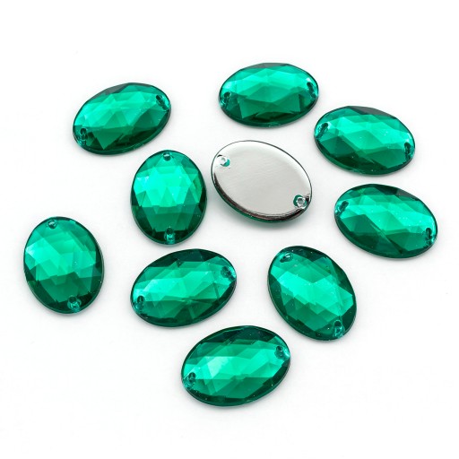 Štrasové kamienky na šitie akrylové oválne 18x13x5mm 10 ks