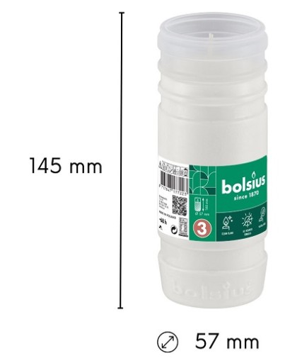Bolsius Vložka do sviečky Parafínová biela RP3 68h