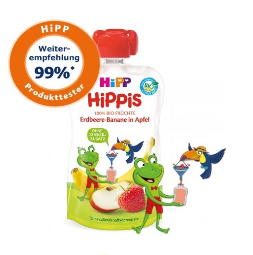 HiPP HiPPiS BIO Jahodová, jablková a banánová pena