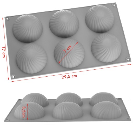 SILIKÓNOVÁ FORMA NA MUFFÍNY, DEZERTY, KUBÍNY, MONOPORCIE, 3D ŠPIRÁLA