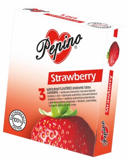 Kondómy Pepino Strawberry, 3 ks