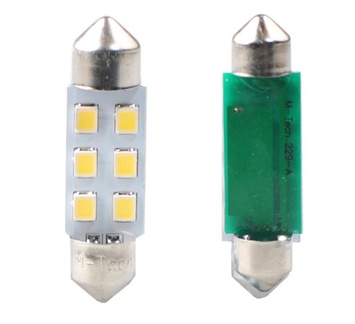 LED C5W 36mm M-Tech 6xSMD2835 studená biela