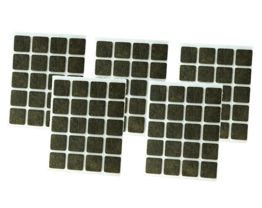 Plsťové podložky fi 20x20 mm 100 ks, hnedá plsť na nábytok