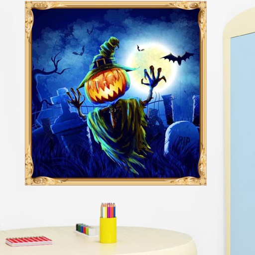 Tekvica krížikovým stehom - DIY bez rámu