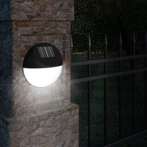 SOLÁRNE SVETLO NÁSTENNÉ 2 LED ZÁHRADNÉ SVETLO ČIERNE PRE NÁSTENNÉ FASÁDY