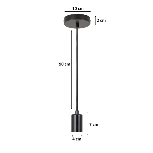ZÁVESNÉ stropné svietidlo, ozdobný držiak žiarovky E27, LAMPA LOFT Black