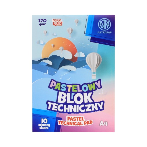 Astra technický blok A4/10 pastelová farba 170g 106022003
