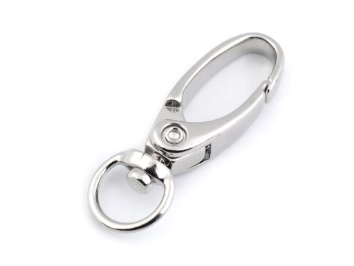 Kovová karabínka 10 mm x 38 mm strieborná