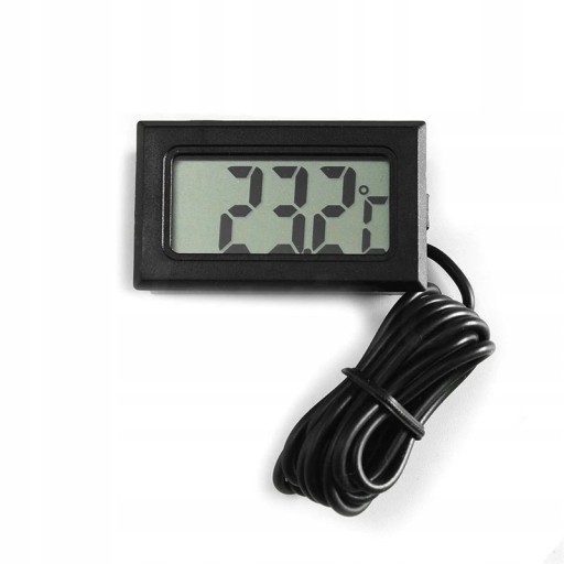 MODULÁRNY LCD TEPLOMER, ČIERNY, OD -50°C DO 110°C SO SONDOU