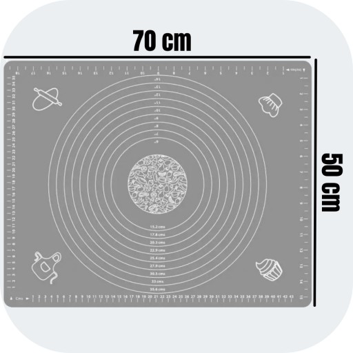 VEĽKÁ SILIKÓNOVÁ DOSKA KUCHYŇSKÁ ROHOŽKA 70x50 XXL SILNÁ ŠEDÁ
