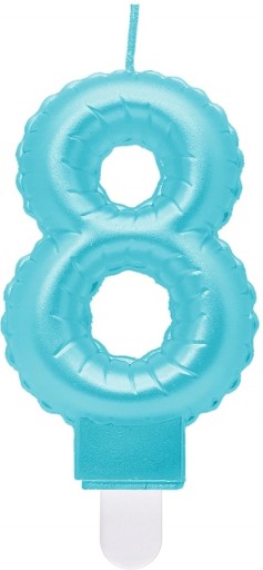 Číslo 8 Ombre Pearl Cake Sviečka svetlomodrá