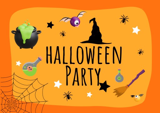 HALLOWEENSKÝ BANNER PLAGÁT Vzor Halloweenskej párty