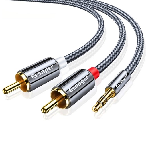 KÁBEL AUDIO KÁBEL HQ 2x RCA MINI JACK 3,5MM CINCH STEREO GOLD HD 3M