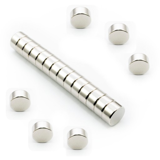 VALEC NEODYMOVÝ MAGNET 10x5 N38 SADA 8 ks