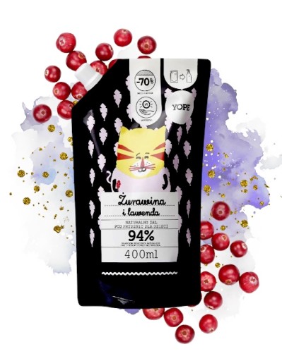YOPE Gél pre deti CRANBERRY LAVENDER náhradná náplň 400ml