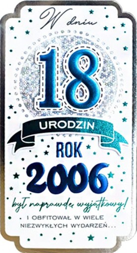 Blahoželanie k 18. narodeninám pre tých, ktorí sa narodili v roku 2006. Blahoželania k 18. narodeninám PM345