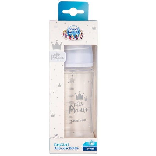Canpol Baby antikoliková široká fľaša 240 ml PP ROYAL BABY 35/324 modrá