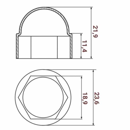 Plastová krytka GRAPHITE RAL7016 kryt skrutky matice M12 kľúč 19
