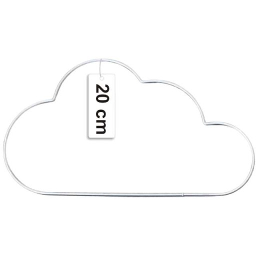 Dekorácia CLOUD METAL RIM, biela, 20 cm