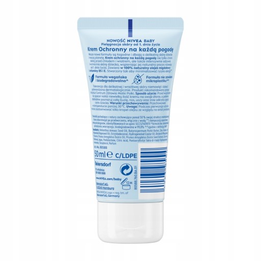 NIVEA BABY Ochranný krém do každého počasia pre deti - vietor a mráz 50 ml