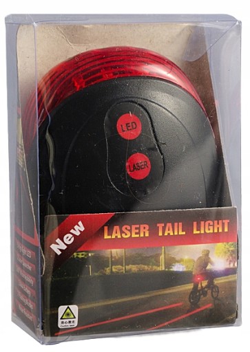 ZADNÉ SVETLO NA BICYKEL 5 LED ZADNÉ S LASEROM 5 REŽIMOV