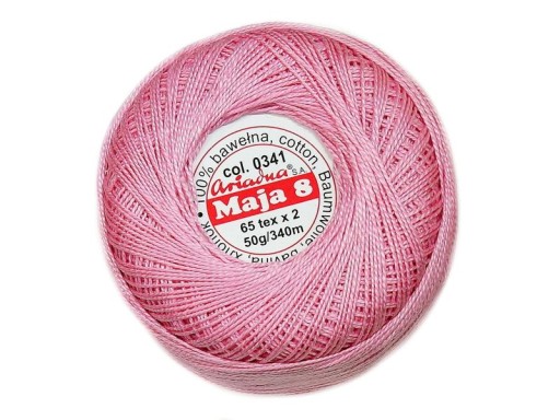 Cordonek MAJA 8 Ariadna 0341 ružová 50g 340m