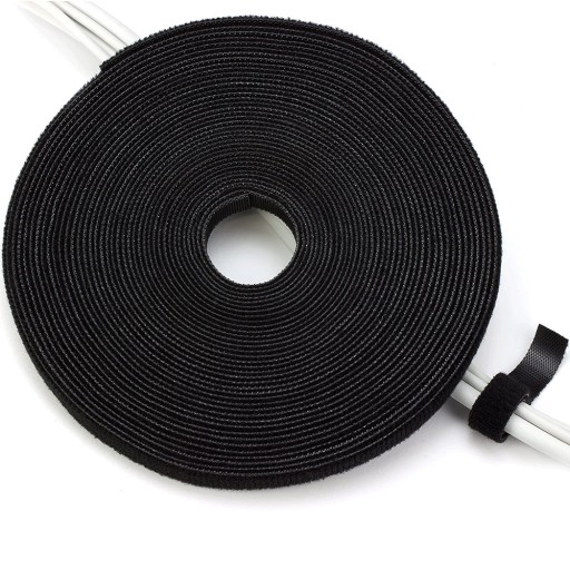 ORGANIZÁTOR DRŽIAK PÁSKY NA VELCRO DRŽIAK NA STOLNÉ KÁBLE, ČIERNA 5M