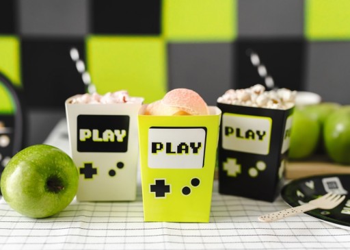 BOXY NA POPCORN A SLADKOSTI pre hráčov, 6 ks, k narodeninám detí