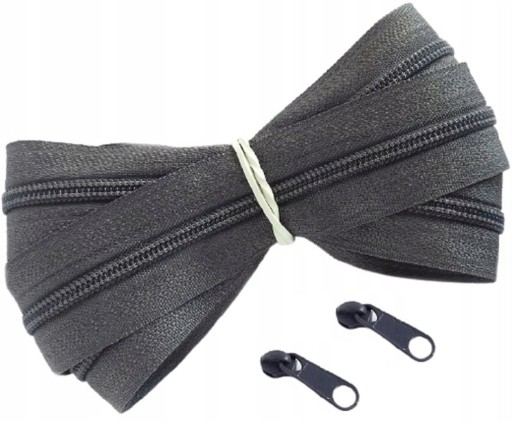 Špirálový zips 3 mm zips GRAPHITE 1 meter + 2 zipsy