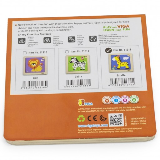 Viga 51319 Puzzle na podložke - Žirafa