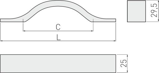 Nábytková úchytka UA-319, 96mm, hliník, GTV