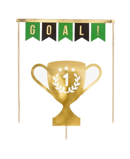 Topper FOOTBALL piker CUP gold 1-99 dekorácia na narodeninovú tortu 2ks