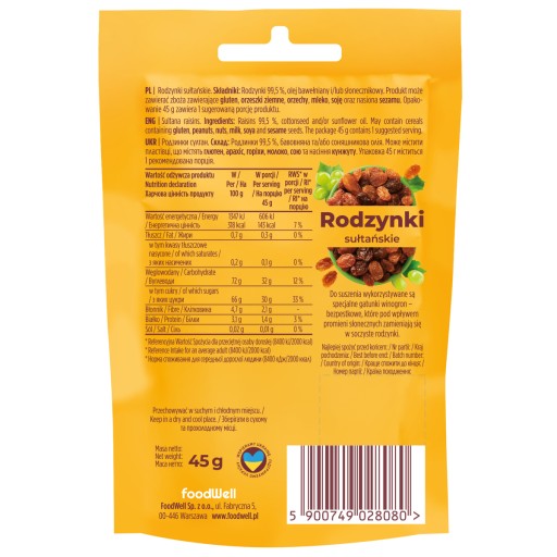 Bakalland sultánka hrozienka 45g, bez síry, cukor, lahodné, PRÉMIOVÁ KVALITA