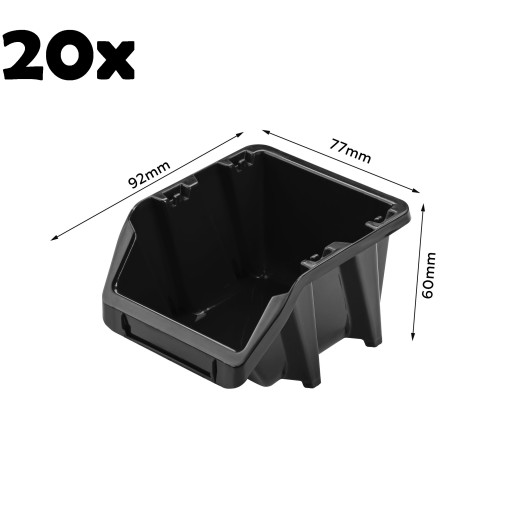 20 skladových kontajnerov 77x92x60 mm dielňa