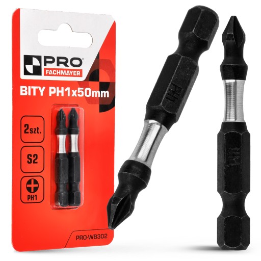 Nárazový bit Nárazové bity PH1 50mm | Nárazový bit pre skrutkovač 2 ks.