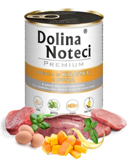 DOLINA NOTECI PREMIUM mokré krmivo pre psov bohaté na kačicu s tekvicou 800g